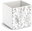White with motif, textile 32 × 32 × 32 cm