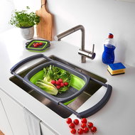 Zeller Folding colander extendable plastic 44 × 29,8 × 5,2 cm, green - Colander