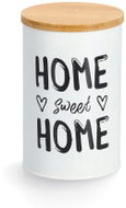 Zeller Metal box with bamboo lid 1 l, 10,5 × 16,5 cm, white Home - Storage Jar