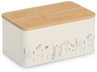Zeller Kovová dóza s bambusovým víkem Flowers 1,65 l, 20 × 12,5 × 9,5 cm - Dóza