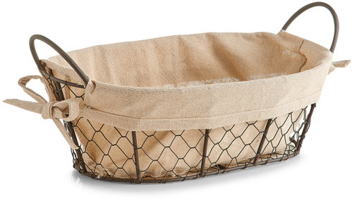 Zeller Fruit and bread basket metal, fabric 30 × 21 × 11 cm - Bread Basket - Main image