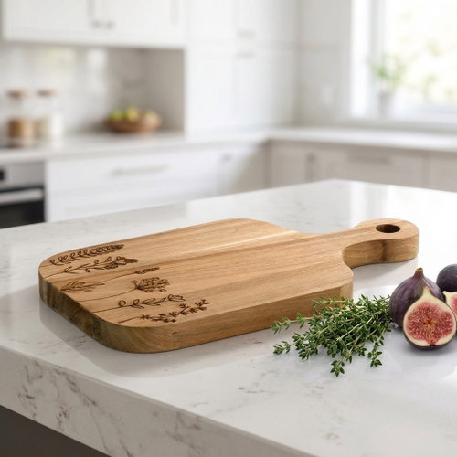 ZELLER Serving board hanging, flower motif 30 × 17 × 2 cm - Cutting Board - Main image