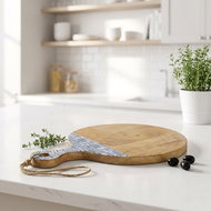 ZELLER Magnesium round serving board, blue 43 × 30 × 2 cm - Cutting Board