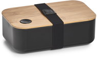 Zeller Snack box plastic, bamboo 19,3 × 11,8 × 6,8 cm, black - Lunch Box