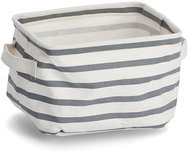 ZELLER Canvas storage box 21 × 17 × 14 cm, grey stripes - Storage Box