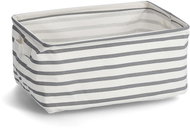 ZELLER Canvas storage box grey stripes 36 × 25 × 18 cm, grey stripes - Storage Box