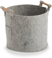 ZELLER Felt storage box round 31 × 28 cm, light grey - Storage Box