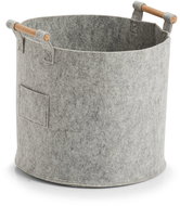 ZELLER Felt storage box round 35 × 32,5 cm, light grey - Storage Box