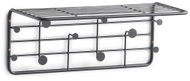 ZELLER Věšák, nástěnný, 10 háčků, s policí, černý, 51 × 24 × 21 cm - Coat Hanger