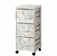 Kesper Mobile shelf with drawers, kitchen organiser on wheels, white - Cart