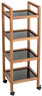 Wenko Fondi Pojízdný regál z akátového dřeva, 4 úrovně, výška 101,5 cm - Vozík