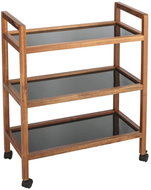 Wenko Fondi Široký pojízdný regál z akátového dřeva, výška 76,5 cm - Vozík