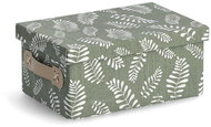 ZELLER Storage box with lid motif Leaves, cotton, polyester 28 × 19 × 13 cm - Storage Box