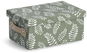ZELLER Úložný box s víkem motiv Listy, bavlna, polyester 28 × 19 × 13 cm - Úložný box