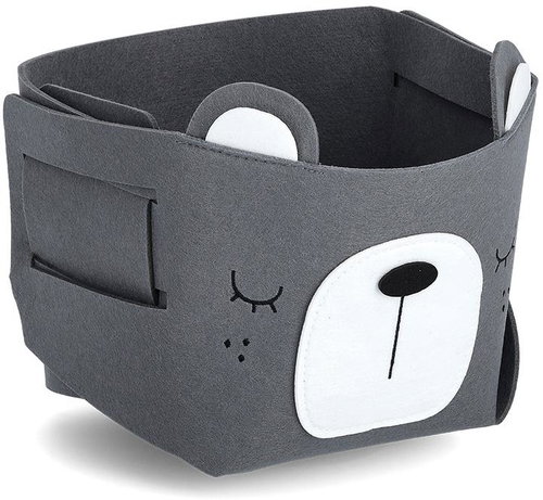 ZELLER Children's storage box felt, grey, bear motif 28 × 28 × 28 cm Main image ZELLER Children's storage box felt, grey, bear motif 28 × 28 × 28 cm - Storage Box - Main image