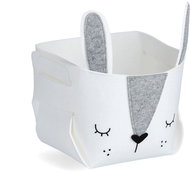 ZELLER Children's storage box felt, white, rabbit motif 28 × 28 × 28 cm - Storage Box