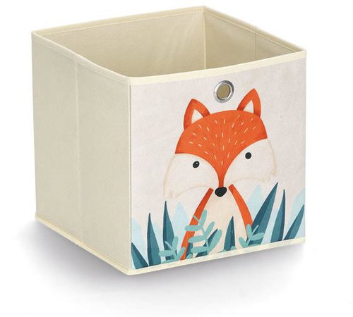 Zeller Children's storage box textile, beige, fox motif 28 × 28 × 28 cm - Storage Box - Main image
