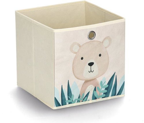 Zeller Children's storage box textile, beige, bear motif 28 × 28 × 28 cm - Storage Box - Main image