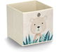 Zeller Dětský úložný box textilní, béžový, motiv medvěd 28 × 28 × 28 cm - Úložný box