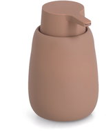 ZELLER Ceramic soap dispenser 8,8 × 8,8 × 13,7 cm, mocha colour - Soap Dispenser