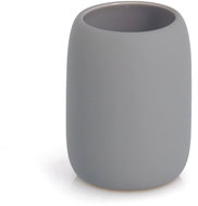 ZELLER Ceramic toothbrush cup grey 8,4 × 10,8 cm - Toothbrush Holder Cup