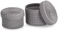 ZELLER Cupcake set with lid grey, 16 × 10 cm and 17 × 12 cm - Storage Basket