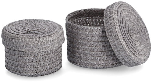 ZELLER Cupcake set with lid grey, 16 × 10 cm and 17 × 12 cm Main image ZELLER Cupcake set with lid grey, 16 × 10 cm and 17 × 12 cm - Storage Basket - Main image