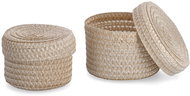 ZELLER Cupcake set with lid beige, 16 × 10 cm and 17 × 12 cm - Storage Basket