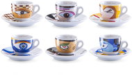 ZELLER Set of cups with saucer 6 pcs porcelain, motif Magic Eyes 50 ml - Set of Cups