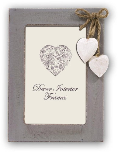 ZEP with hearts 13 × 18 cm, gray - Photo Frame - Main image