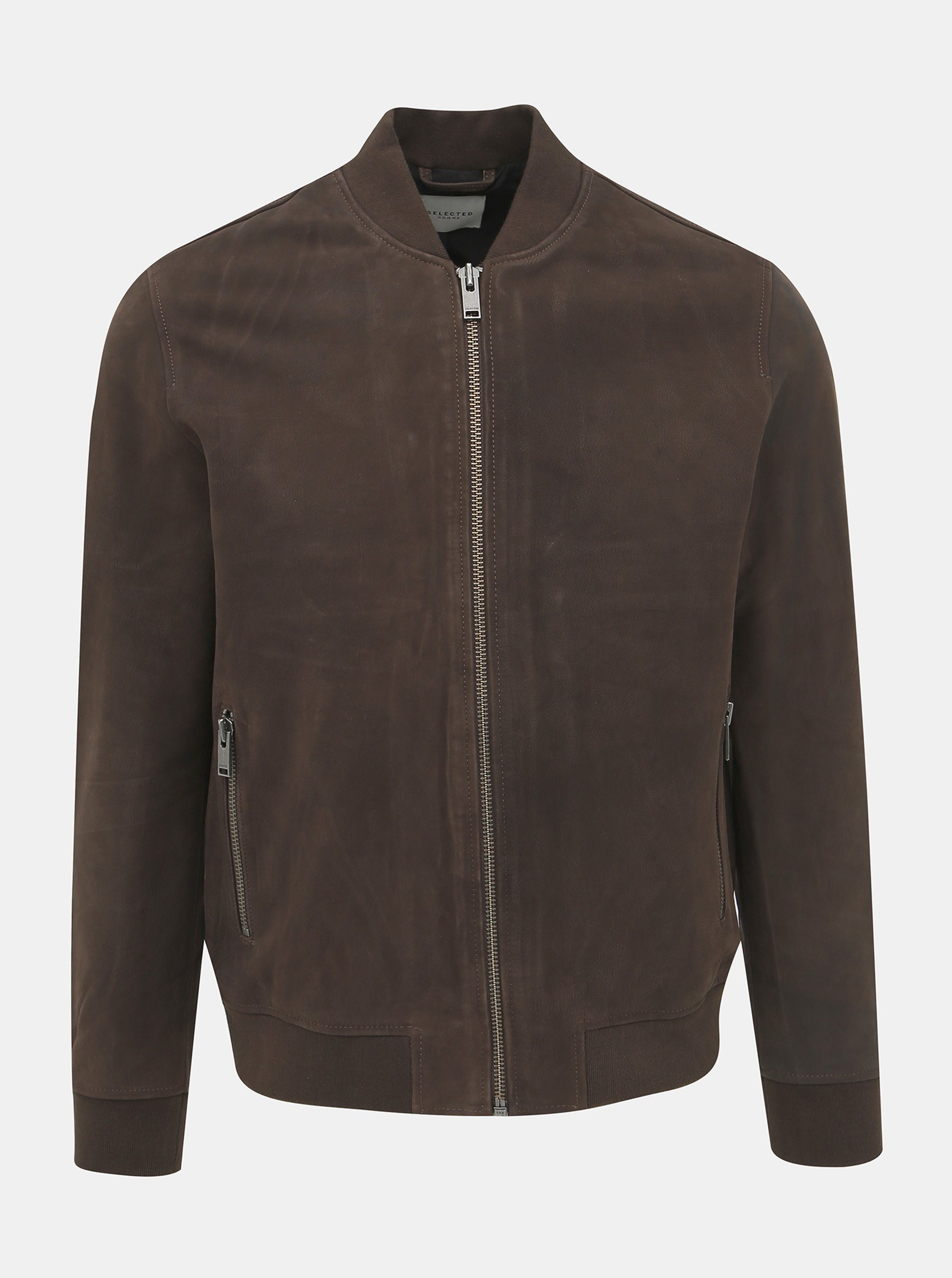 Selected homme outlet leather bomber jacket