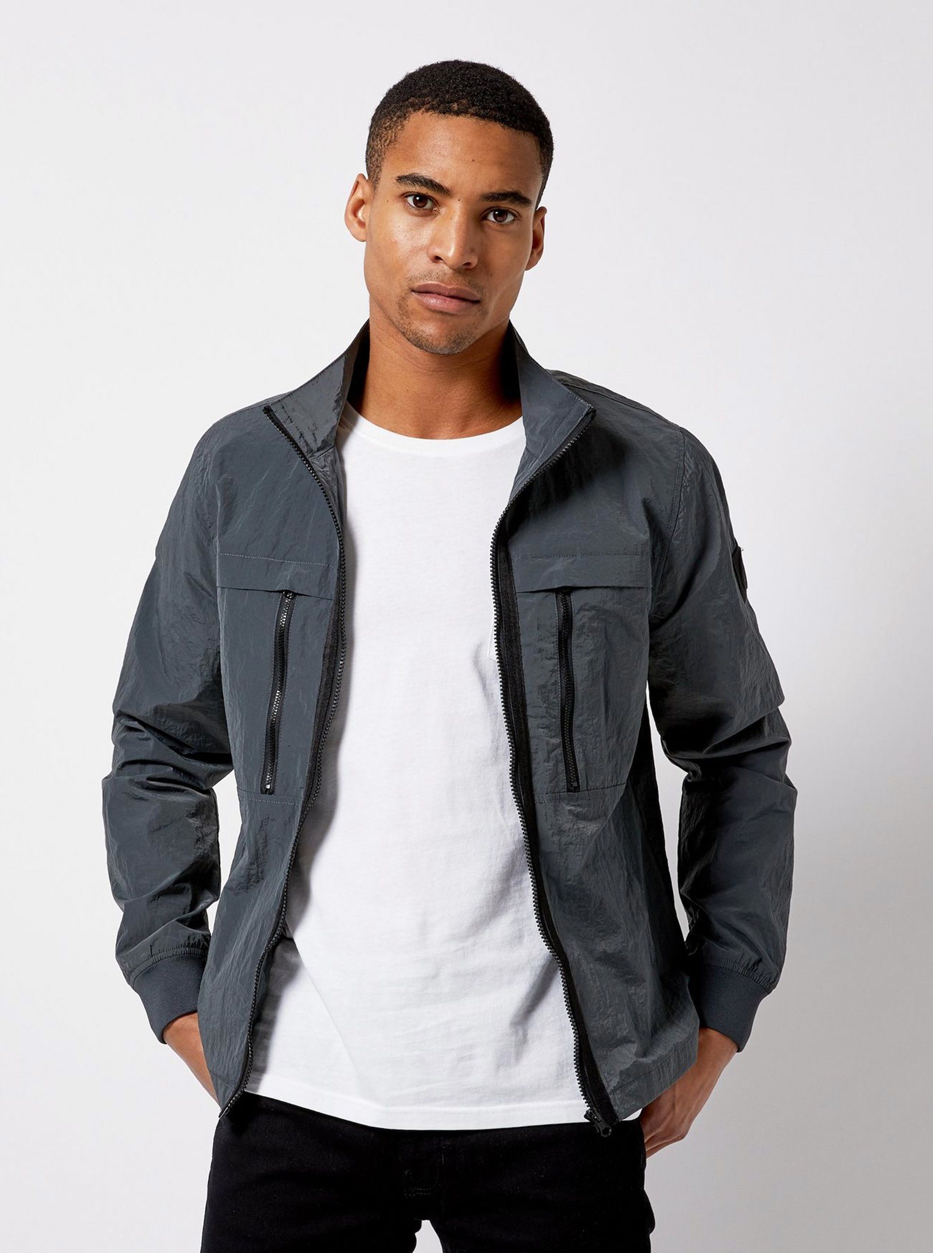 BURTON MENSWEAR LONDON Grey Light Jacket Jacket Alza.cz