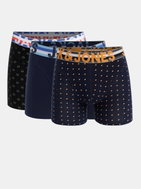 JACK &amp; JONES Set of three boxers in black and dark blue with XXL print - Men's Boxers