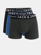 JACK &amp; JONES Set of three boxers in black, gray and blue XL - Men's Boxers