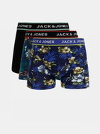 JACK &amp; JONES Set of three boxers in blue and black Flower XL - Men's Boxers