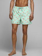JACK &amp; JONES Light green patterned swimsuit Aruba L - Men's Swimwear