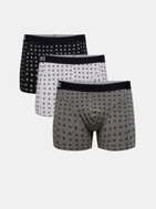 ONLY &amp; SONS Set of three patterned boxers in black, white and gray Nino XL - Men's Boxers