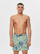 ONLY &amp; SONS Light green flowered swimsuit Tan XL - Men's Swimwear