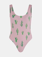 PIECES Pink patterned one-piece swimsuit Nabi XL - Women's Swimwear