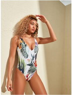 TRENDYOL White patterned one-piece swimsuit M - Women's Swimwear