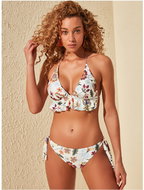 TRENDYOL White flowered swimsuit bottom L - Women's Swimwear