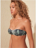 TRENDYOL Gray-green upper part of swimsuit with snake pattern XL - Women's Swimwear