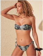 TRENDYOL Gray-green lower part of swimsuit with snake pattern M - Women's Swimwear