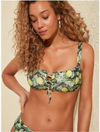 TRENDYOL Green patterned swimsuit top - Women's Swimwear