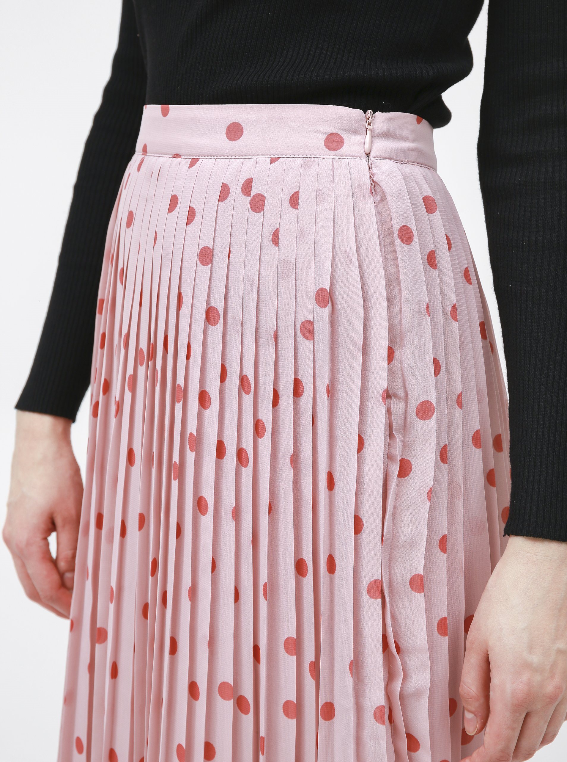 Vila polka dot shop pleated maxi skirt