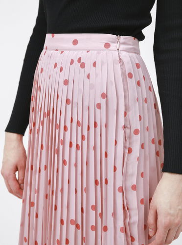 vila polka dot pleated maxi skirt