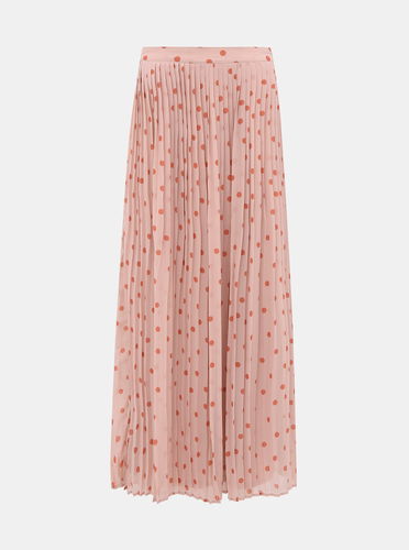 vila polka dot pleated maxi skirt