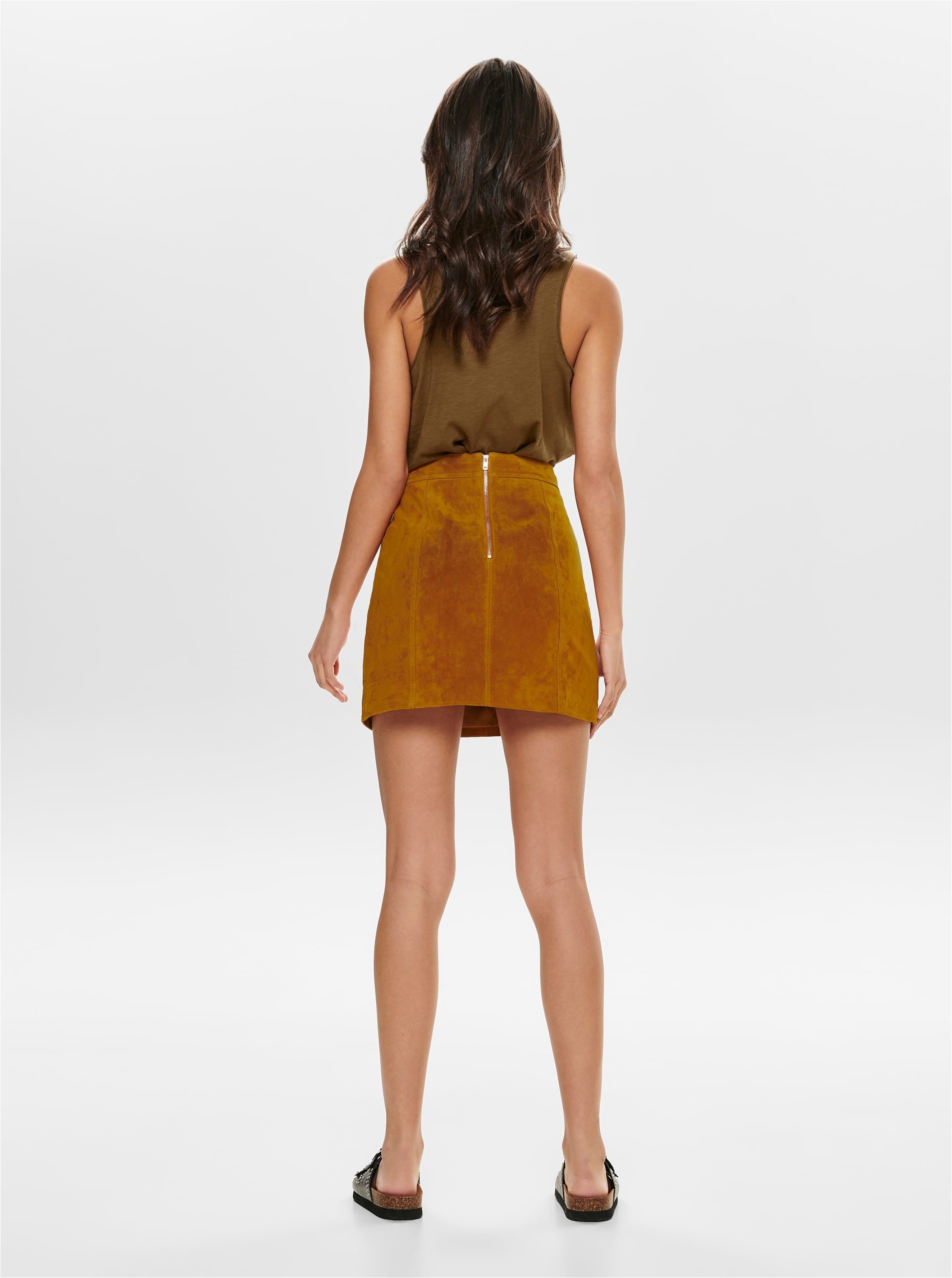 Brown suede outlet skirt xl