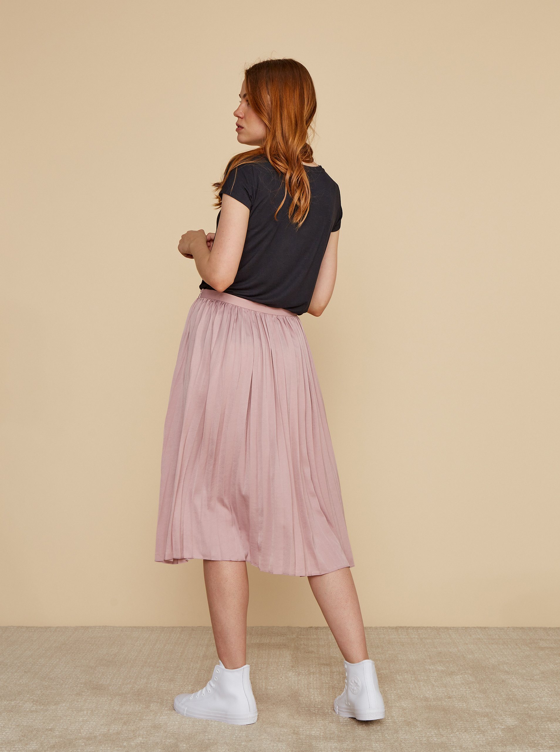 Pink pleated shop skirt xs