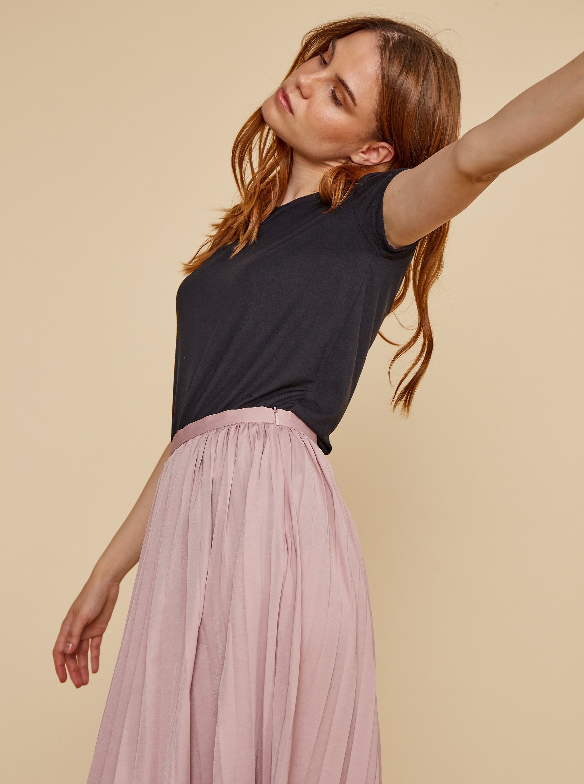 Pink pleated skirt outlet xs